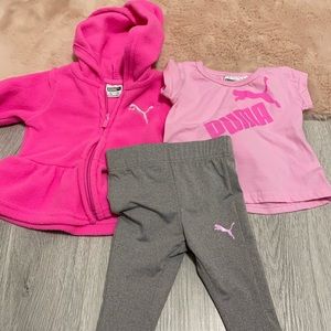 3 piece baby girl puma set